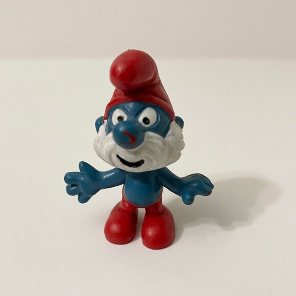 Vtg Smurfs Papa Smurf Figure Toy W Germany Peyo - Picture 12 of 12